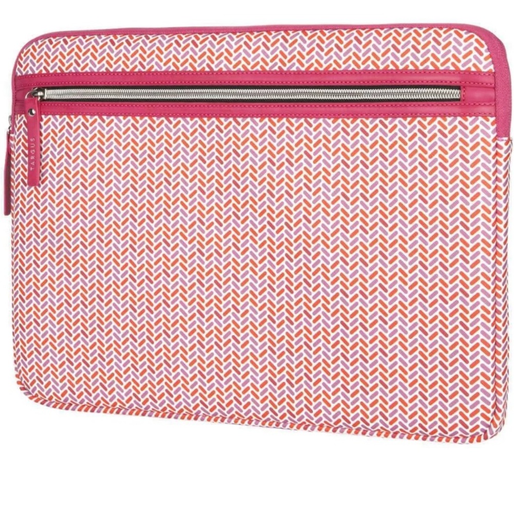 Targus Laptop Sleeve Herringbone Pink Zip